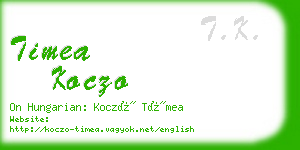 timea koczo business card